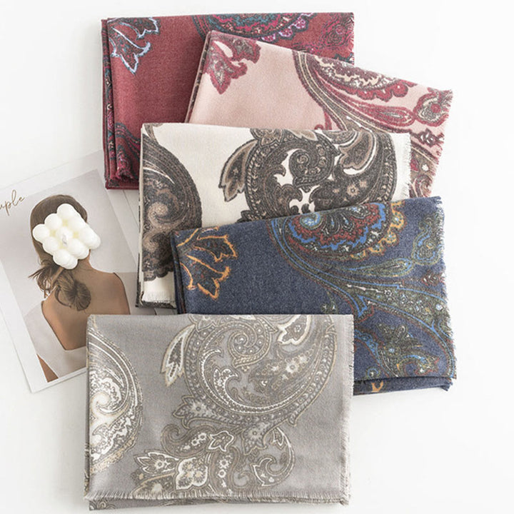 Chal con estampados de cachemira tibetano y Buddha Stones para otoño e invierno, suave y cálido