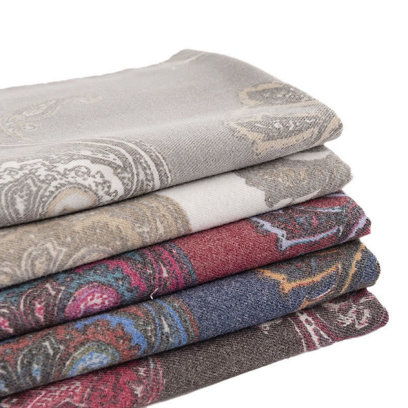 Chal con estampados de cachemira tibetano y Buddha Stones para otoño e invierno, suave y cálido