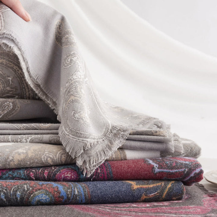 Chal con estampados de cachemira tibetano y Buddha Stones para otoño e invierno, suave y cálido