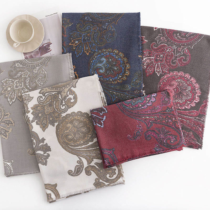 Chal con estampados de cachemira tibetano y Buddha Stones para otoño e invierno, suave y cálido