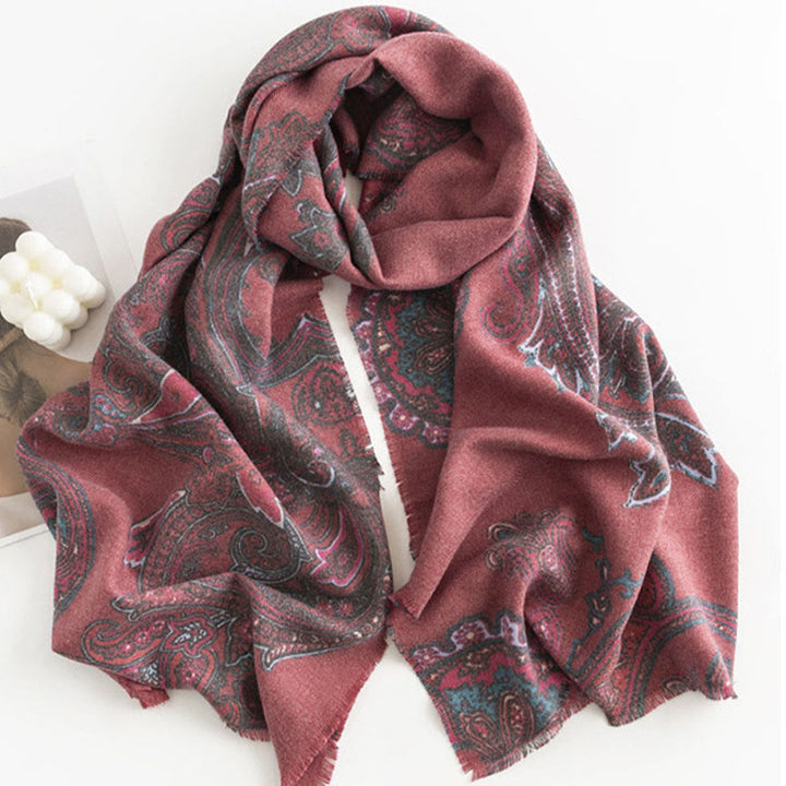 Chal con estampados de cachemira tibetano y Buddha Stones para otoño e invierno, suave y cálido - image 4
