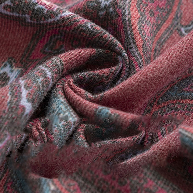 Chal con estampados de cachemira tibetano y Buddha Stones para otoño e invierno, suave y cálido