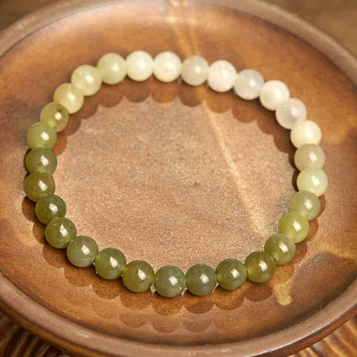 Pulsera de jade hetiano con Buddha Stones y color degradado
