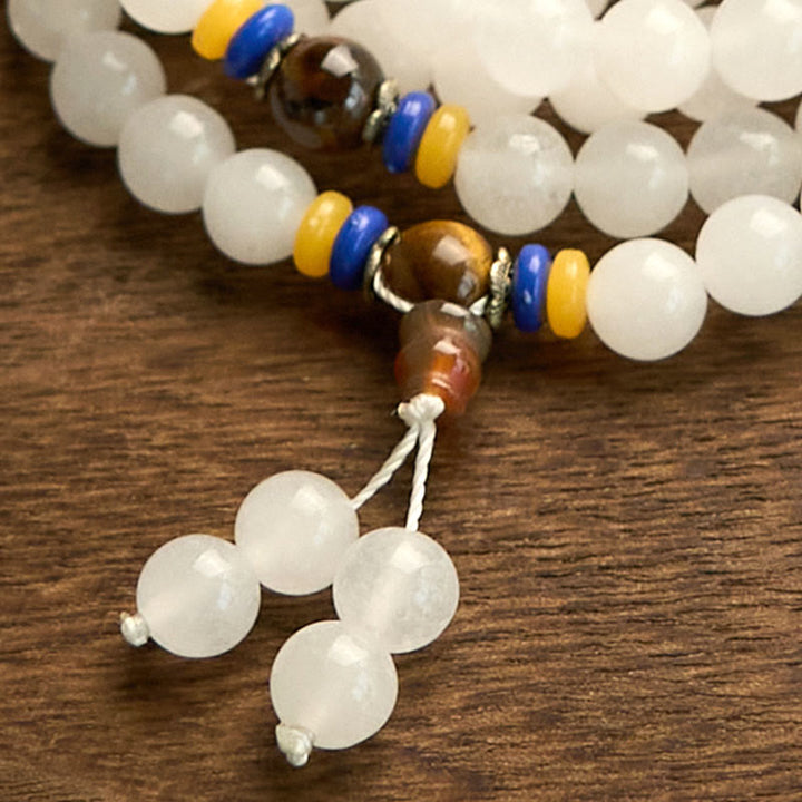 Pulsera de Buddha Stones con 108 cuentas de mala de cuarcita natural para la riqueza y la suerte - image 14