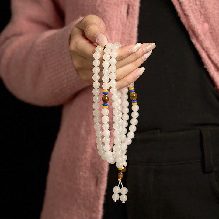 Pulsera de Buddha Stones con 108 cuentas de mala de cuarcita natural para la riqueza y la suerte - image 7
