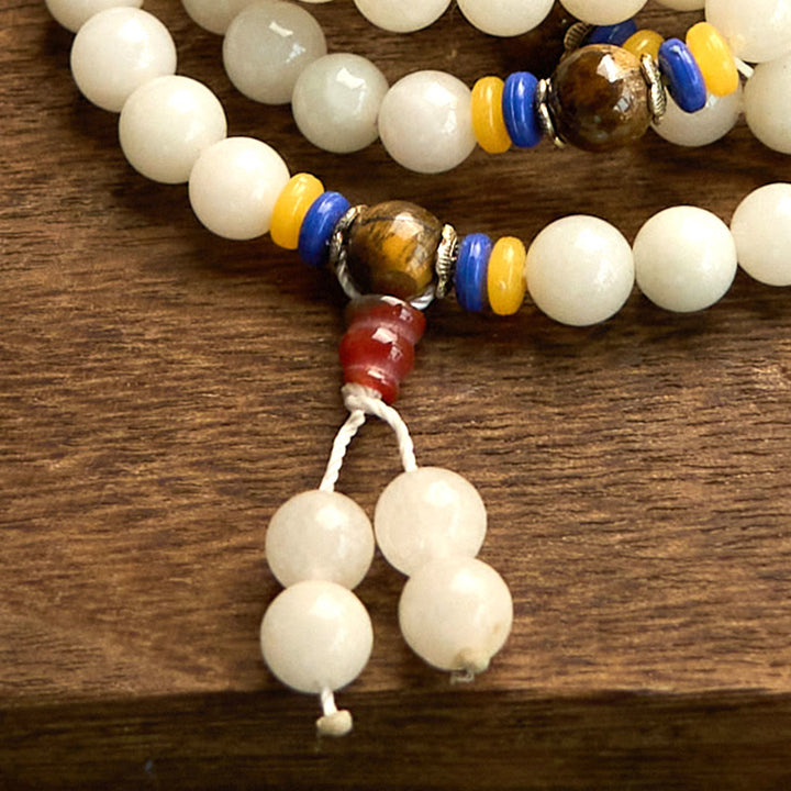 Pulsera de Buddha Stones con 108 cuentas de mala de cuarcita natural para la riqueza y la suerte - image 15