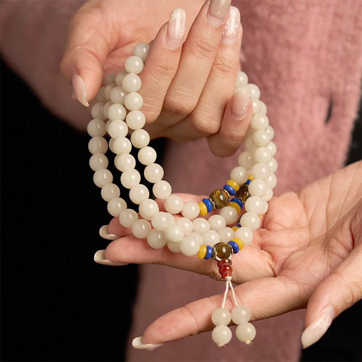 Pulsera de Buddha Stones con 108 cuentas de mala de cuarcita natural para la riqueza y la suerte - image 4