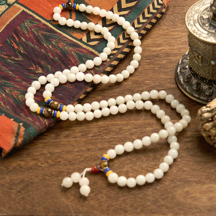 Pulsera de Buddha Stones con 108 cuentas de mala de cuarcita natural para la riqueza y la suerte - image 10