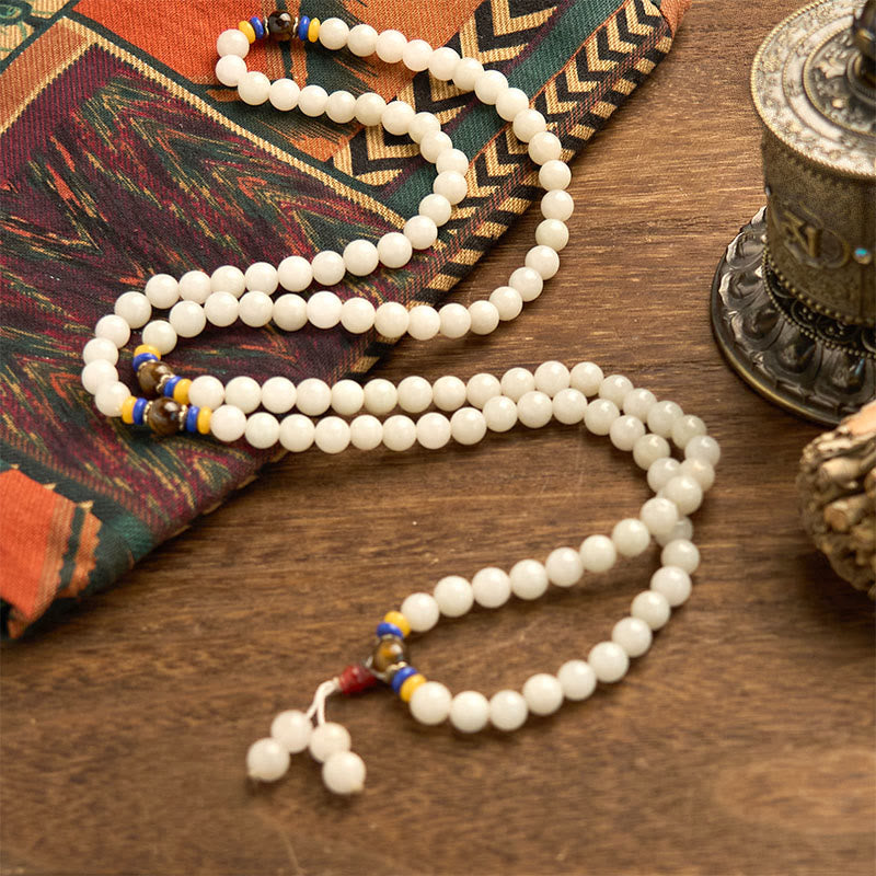 Pulsera de Buddha Stones con 108 cuentas de mala de cuarcita natural para la riqueza y la suerte - image 9