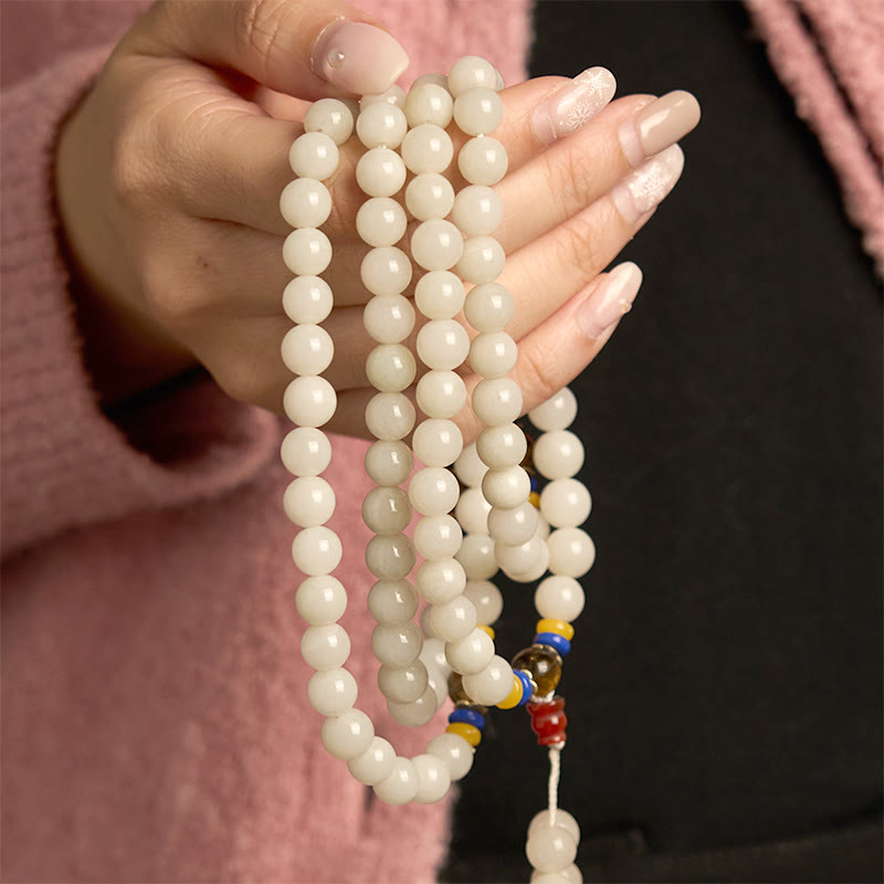 Pulsera de Buddha Stones con 108 cuentas de mala de cuarcita natural para la riqueza y la suerte - image 3