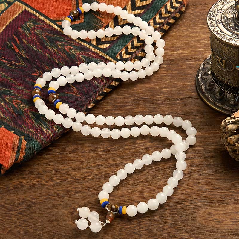 Pulsera de Buddha Stones con 108 cuentas de mala de cuarcita natural para la riqueza y la suerte - image 2