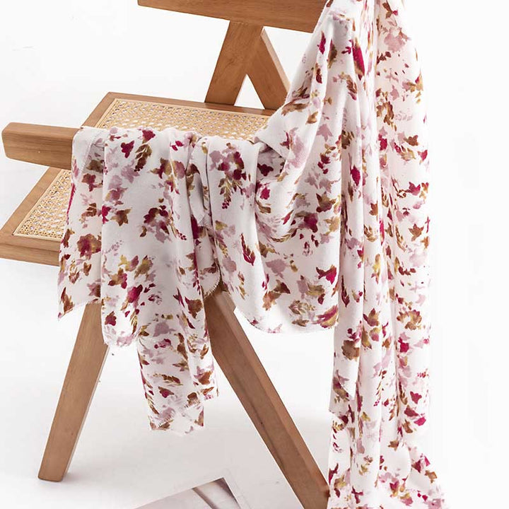 Chal con estampado de hojas caídas y flores tibetanas con Buddha Stones para otoño e invierno, bufanda cálida y acogedora para viajes