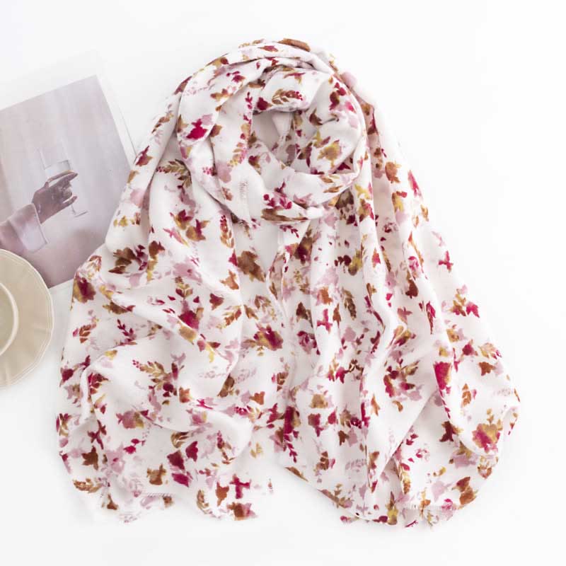 Chal con estampado de hojas caídas y flores tibetanas con Buddha Stones para otoño e invierno, bufanda cálida y acogedora para viajes - image 2