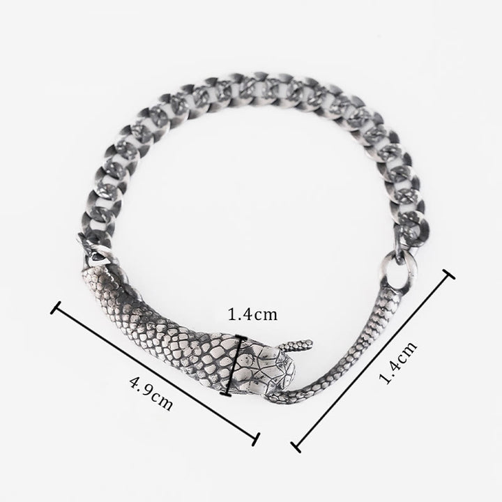 Pulsera con bendición del año de la serpiente y textura en forma de serpiente con Buddha Stones en plata esterlina