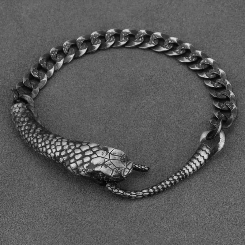 Pulsera con bendición del año de la serpiente y textura en forma de serpiente con Buddha Stones en plata esterlina