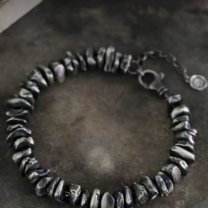 Pulsera de protección con forma de cambio pequeño de plata de ley 999 con Buddha Stones