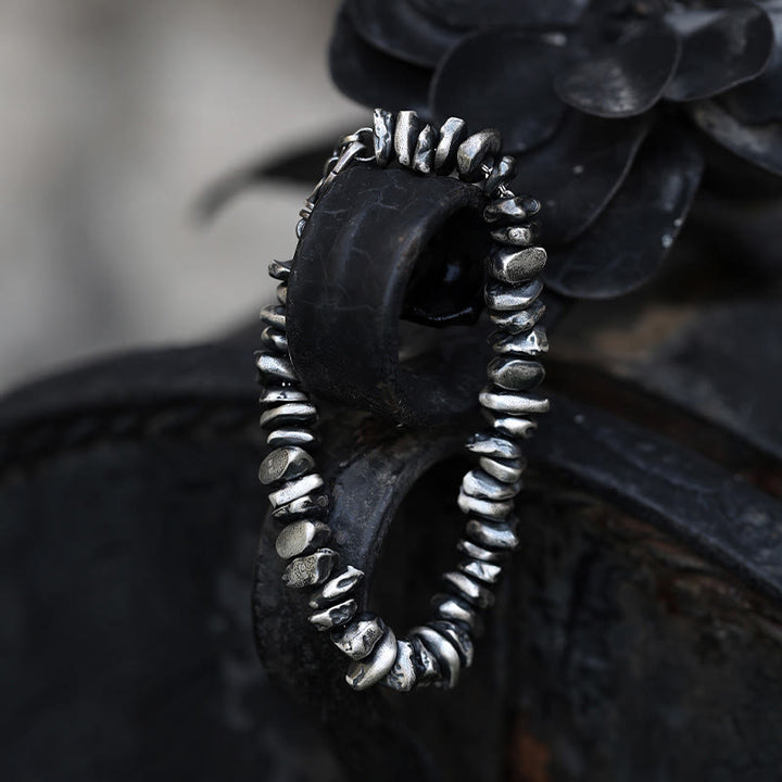 Pulsera de protección con forma de cambio pequeño de plata de ley 999 con Buddha Stones
