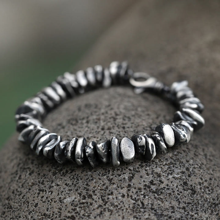 Pulsera de protección con forma de cambio pequeño de plata de ley 999 con Buddha Stones
