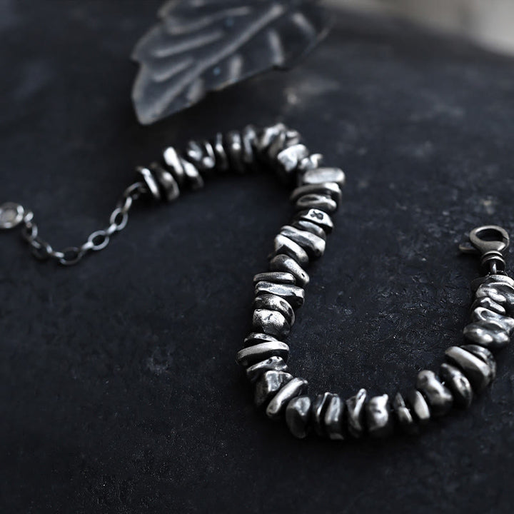 Pulsera de protección con forma de cambio pequeño de plata de ley 999 con Buddha Stones