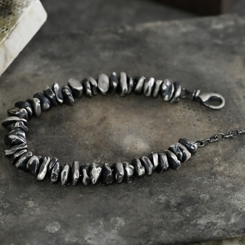 Pulsera de protección con forma de cambio pequeño de plata de ley 999 con Buddha Stones