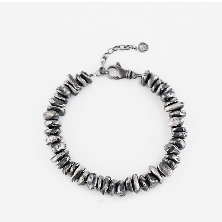 Pulsera de protección con forma de cambio pequeño de plata de ley 999 con Buddha Stones