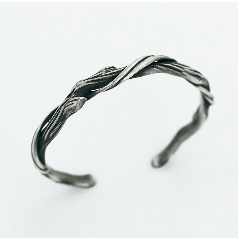 Brazalete brazalete de madera flotante de plata de ley 999 con Buddha Stones