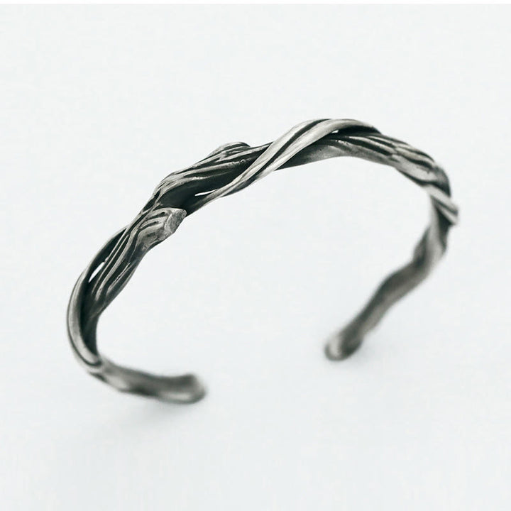 Brazalete brazalete de madera flotante de plata de ley 999 con Buddha Stones