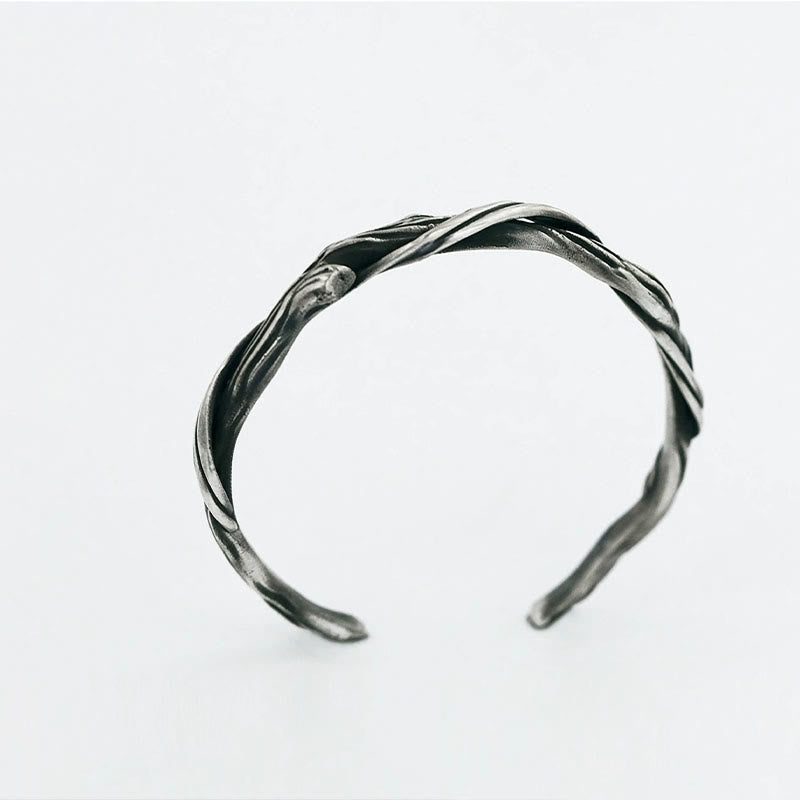Brazalete brazalete de madera flotante de plata de ley 999 con Buddha Stones