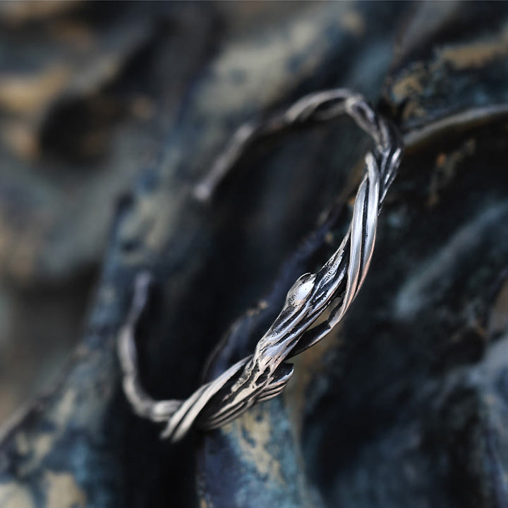Brazalete brazalete de madera flotante de plata de ley 999 con Buddha Stones