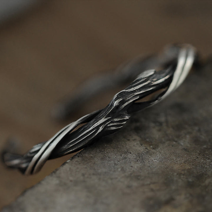 Brazalete brazalete de madera flotante de plata de ley 999 con Buddha Stones