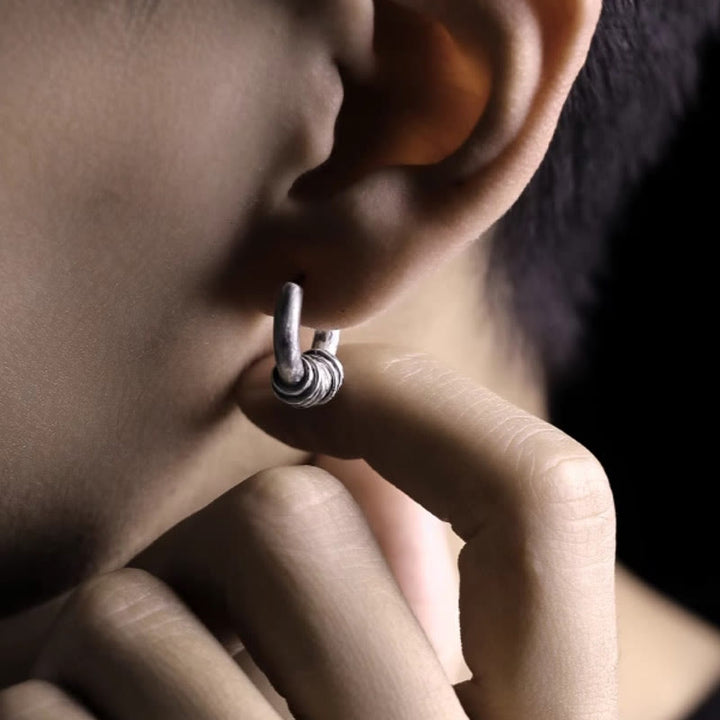 Pendientes de protección hechos a mano con Buddha Stones en plata de ley 925