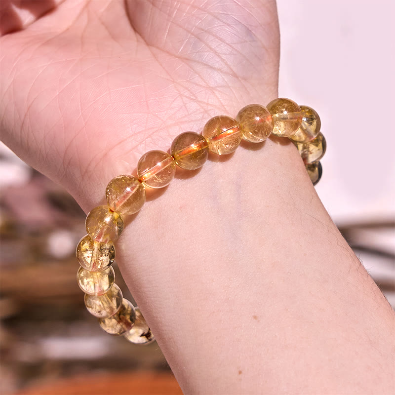 Pulsera positiva de felicidad de la serie amarilla con Buddha Stones que aumentan la confianza