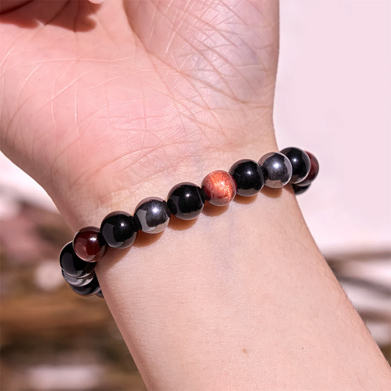 Pulsera de equilibrio de conexión a tierra de la serie de colores neutros con Buddha Stones que conducen de regreso a la Tierra