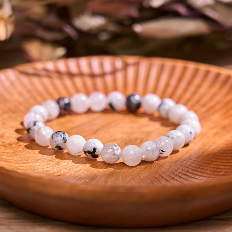 Pulsera de equilibrio de conexión a tierra de la serie de colores neutros con Buddha Stones que conducen de regreso a la Tierra