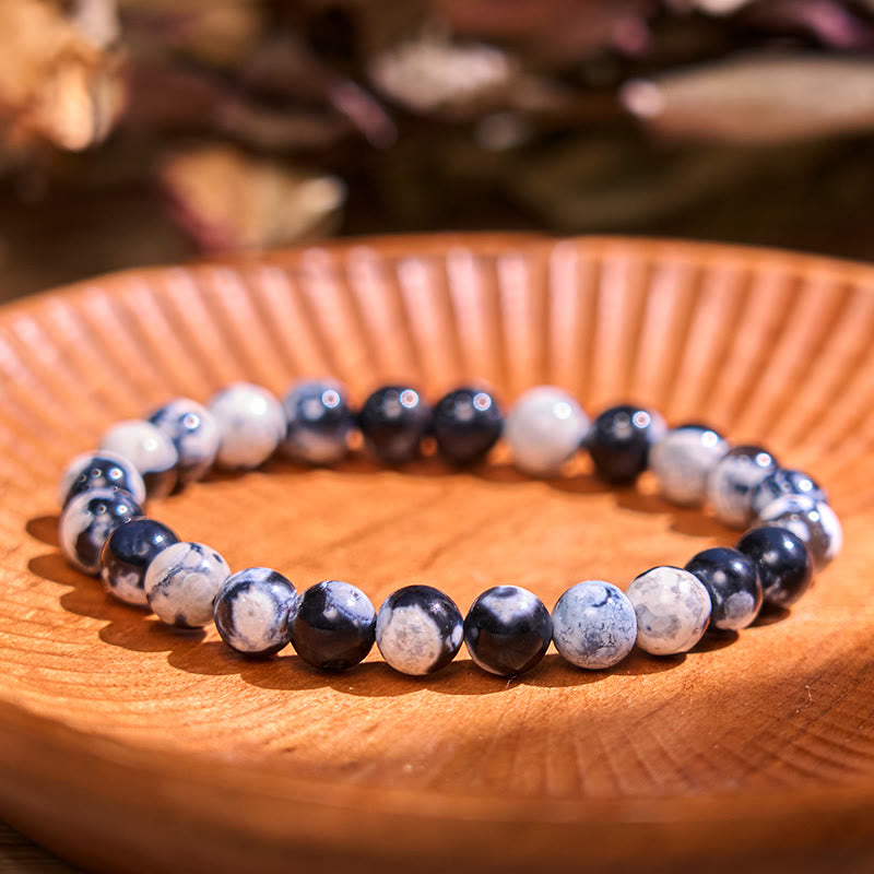 Pulsera de equilibrio de conexión a tierra de la serie de colores neutros con Buddha Stones que conducen de regreso a la Tierra