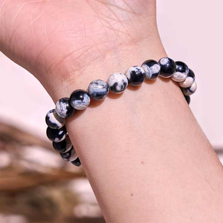 Pulsera de equilibrio de conexión a tierra de la serie de colores neutros con Buddha Stones que conducen de regreso a la Tierra