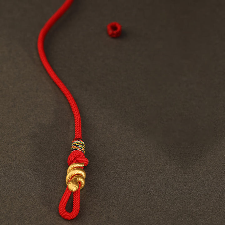 Pulsera trenzada de cuerda con diseño del año de la serpiente en oro 999 con Buddha Stones y protección de la suerte hecha a mano - image 15