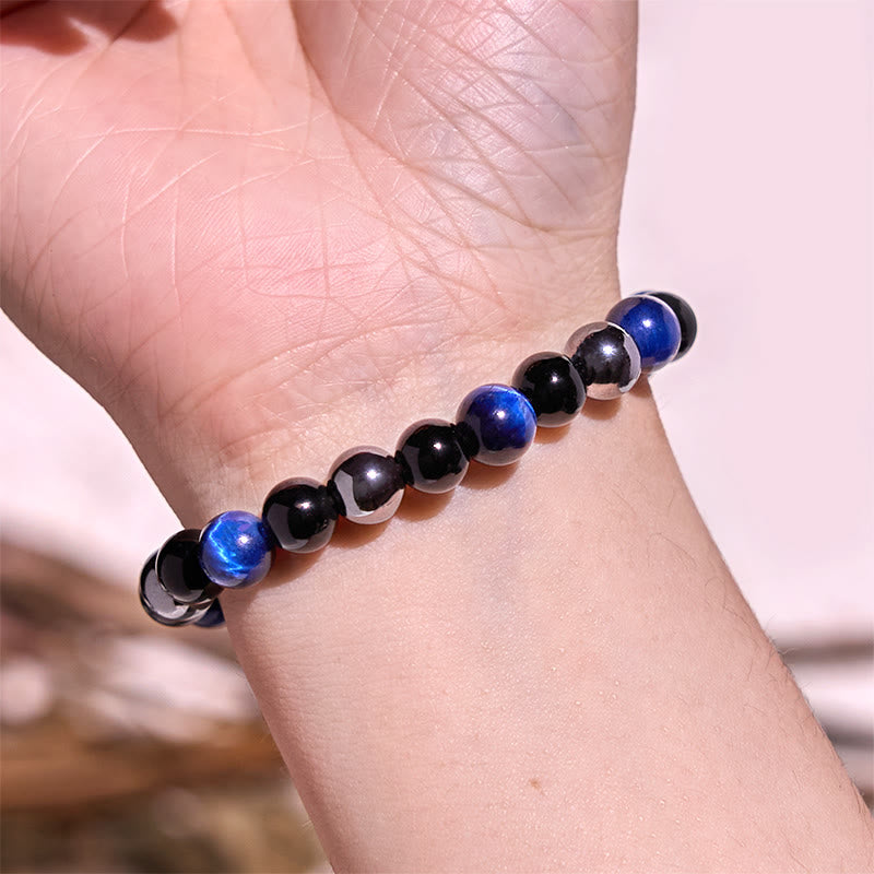 Pulsera de tranquilidad y amor con Buddha Stones que restauran la calma en colores fríos