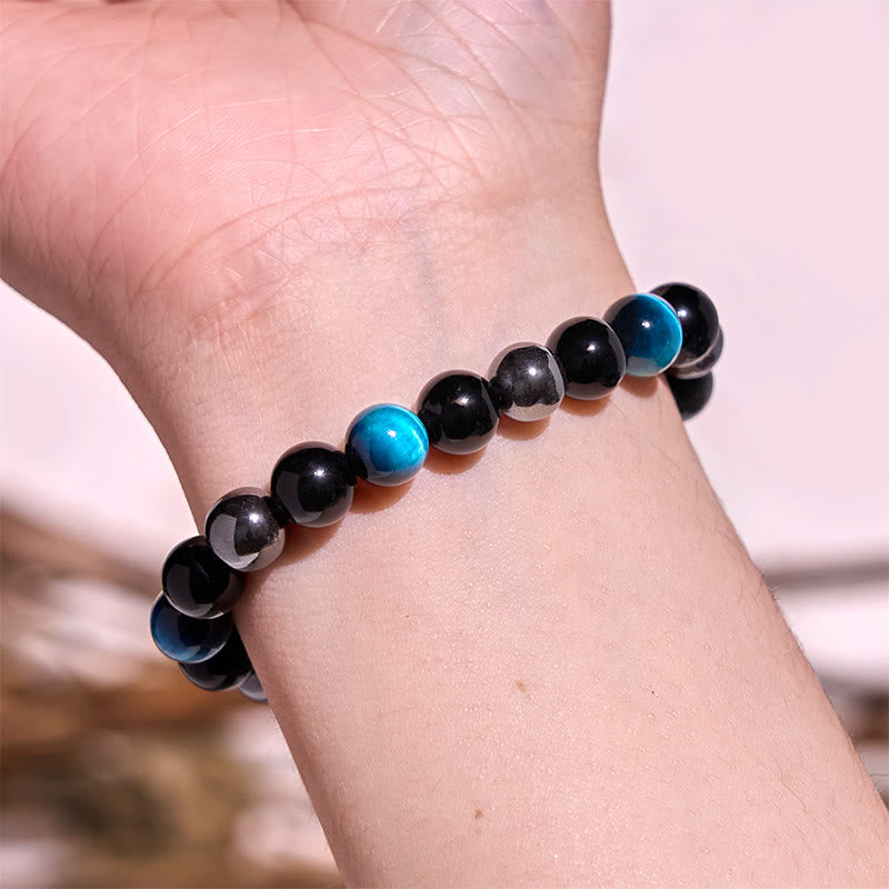 Pulsera de tranquilidad y amor con Buddha Stones que restauran la calma en colores fríos