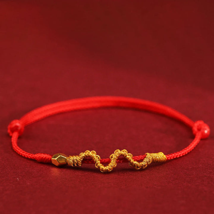 Pulsera trenzada para el tobillo con Buddha Stones en oro 999 y año de la serpiente, hecha a mano, con la fuerza y la suerte