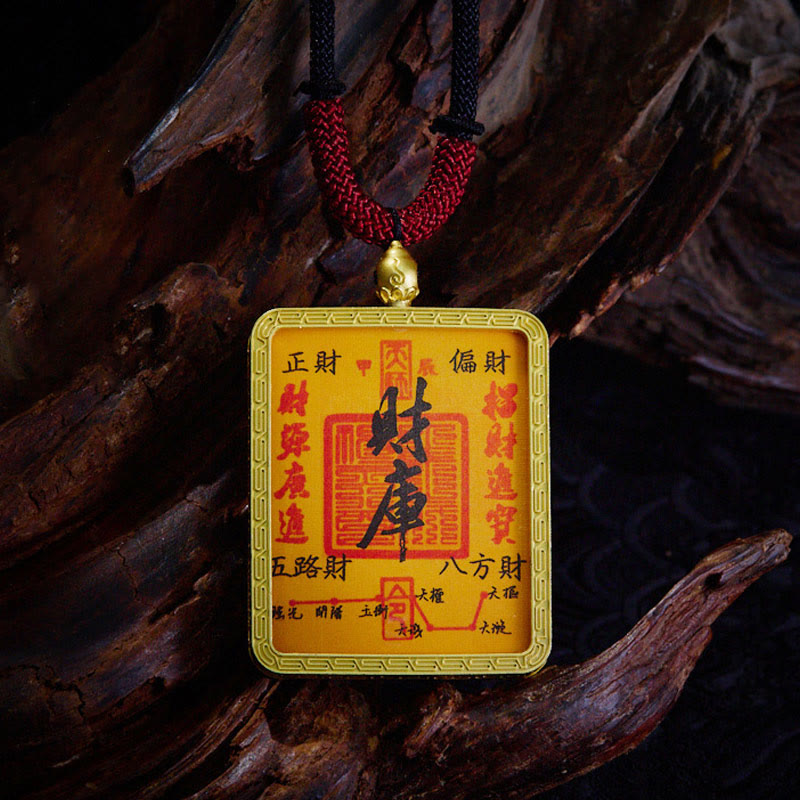 Colgante de collar con colgante de esperanza, Thangka pintado con Buddha Stones, zakiram tibetano, zorro de nueve colas, dios amarillo de la riqueza - Tesorería - image 14