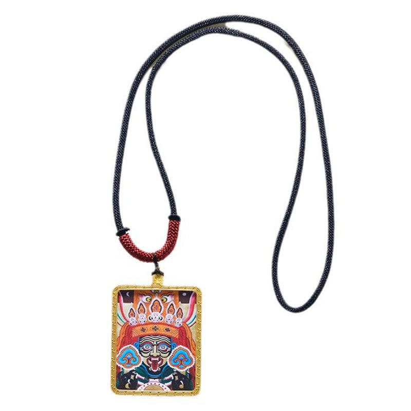 Colgante de collar con colgante de esperanza, Thangka pintado con Buddha Stones, zakiram tibetano, zorro de nueve colas, dios amarillo de la riqueza - image 17