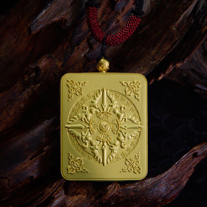 Colgante de collar con colgante de esperanza, Thangka pintado con Buddha Stones, zakiram tibetano, zorro de nueve colas, dios amarillo de la riqueza - image 3