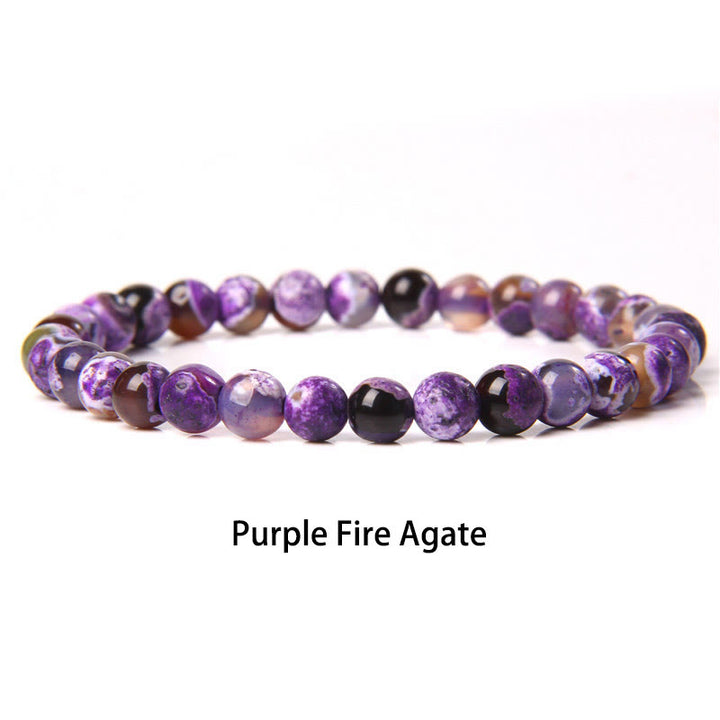Pulsera protectora con cuentas de ojo de tigre rojo y Buddha Stones de 6 mm y cristales de varias piedras con purpurina negra