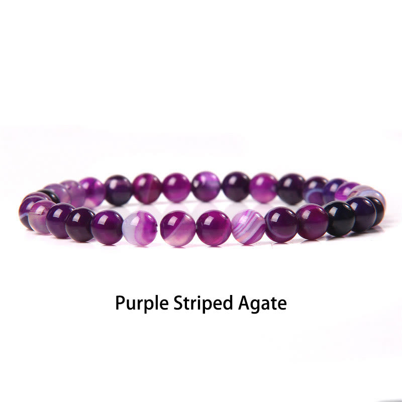 Pulsera protectora con cuentas de ojo de tigre rojo y Buddha Stones de 6 mm y cristales de varias piedras con purpurina negra