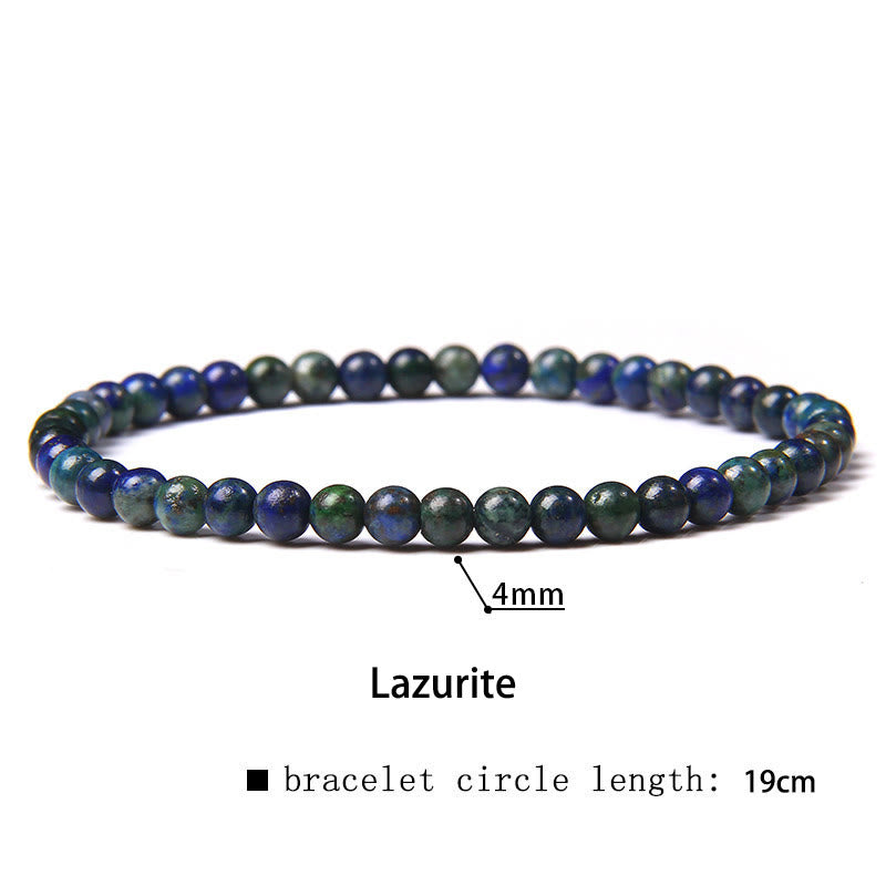 Pulsera curativa con miniperlas de cristal de varias piedras de 4 mm y Buddha Stones