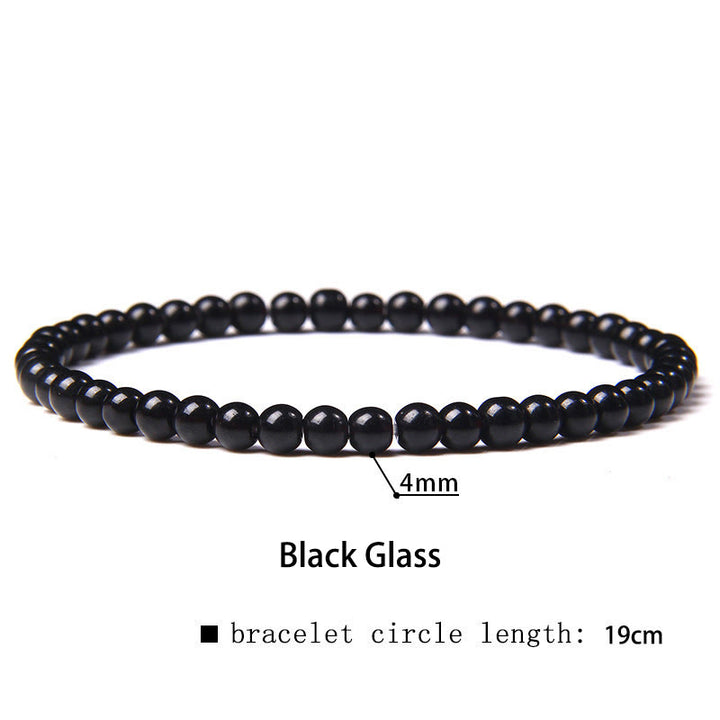 Pulsera curativa con miniperlas de cristal de varias piedras de 4 mm y Buddha Stones