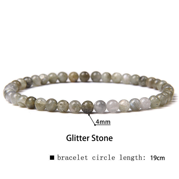 Pulsera curativa con miniperlas de cristal de varias piedras de 4 mm y Buddha Stones