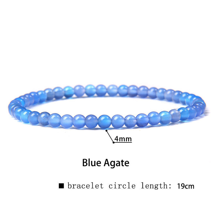 Pulsera curativa con miniperlas de cristal de varias piedras de 4 mm y Buddha Stones