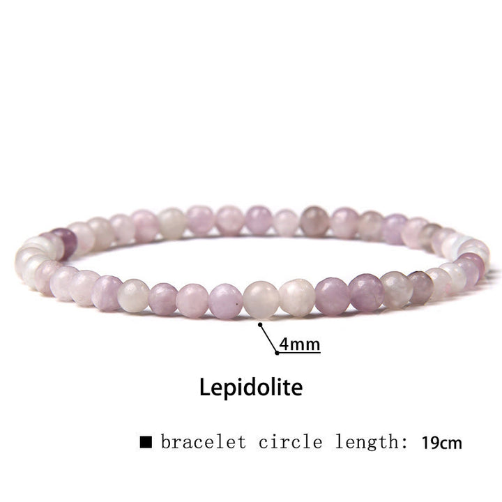 Pulsera curativa con miniperlas de cristal de varias piedras de 4 mm y Buddha Stones